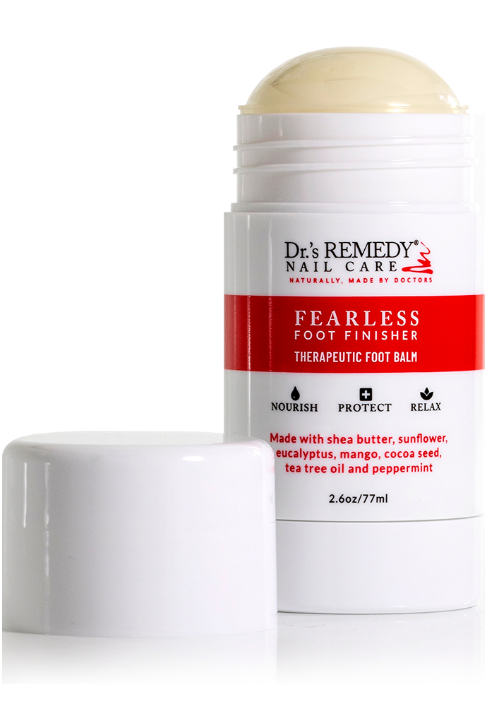 FEARLESS Foot Finisher Therapeutic Foot Balm with Lid Off